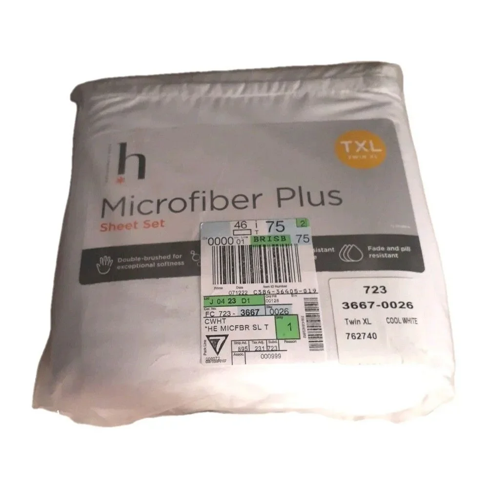 txl sheet set Home Expressions Microfiber plus Sheets Twin XL cool white new